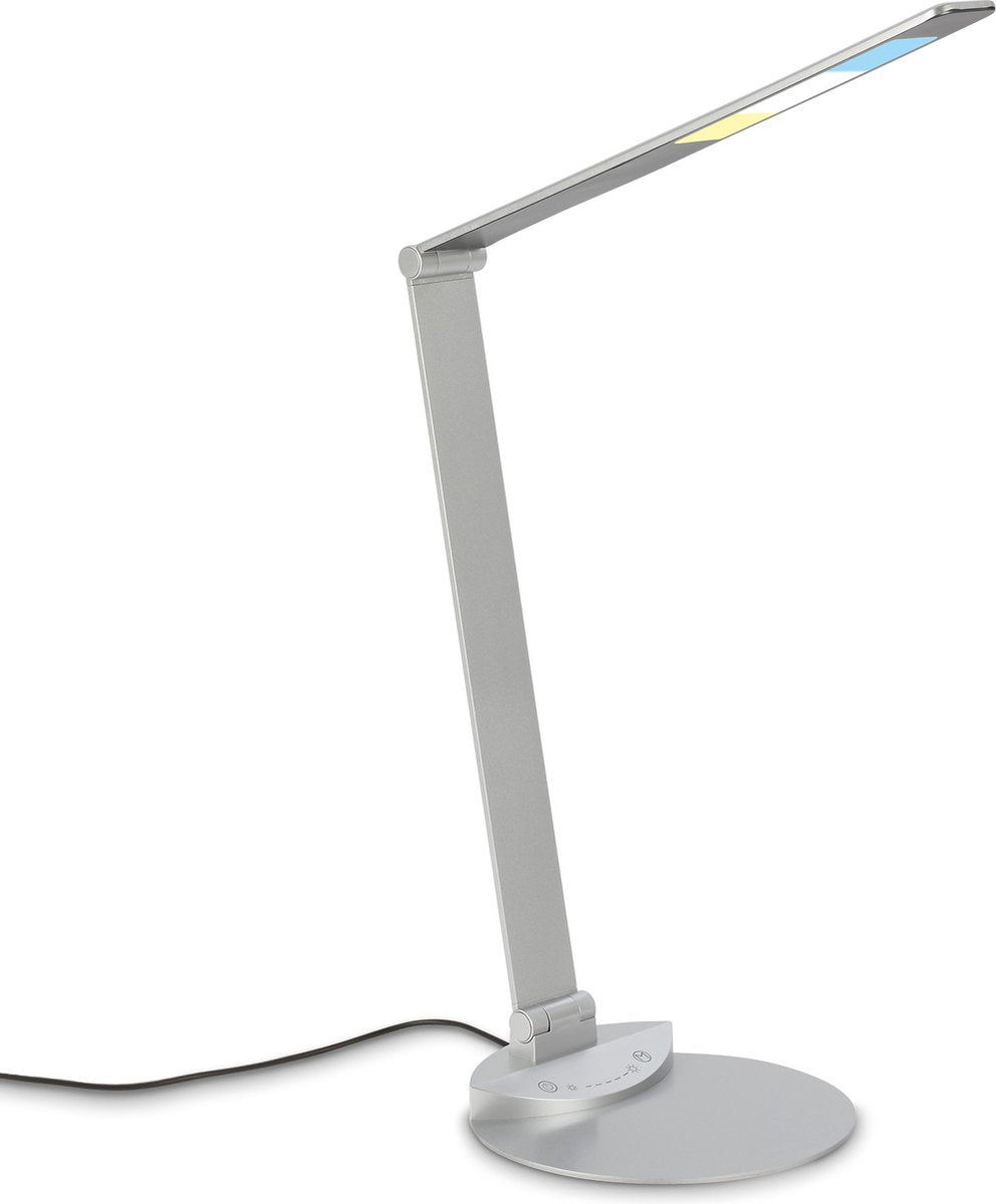 Briloner - led tafellamp - bureaulamp - verstelbaar - draaibaar - bureaulamp - touch, kleurtemperatuur instelbaar, dimbaar, zilverkleurig