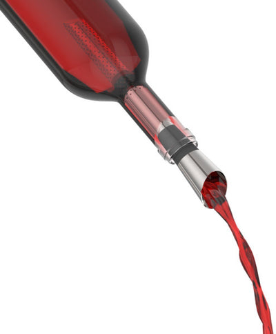 Innovine™ wine pourer with filter and stopper