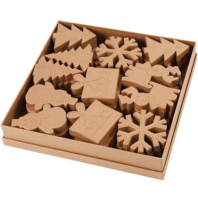 Creativ company forme invernali, h: 10-14 cm, 6x6 pezzi 1 scatola