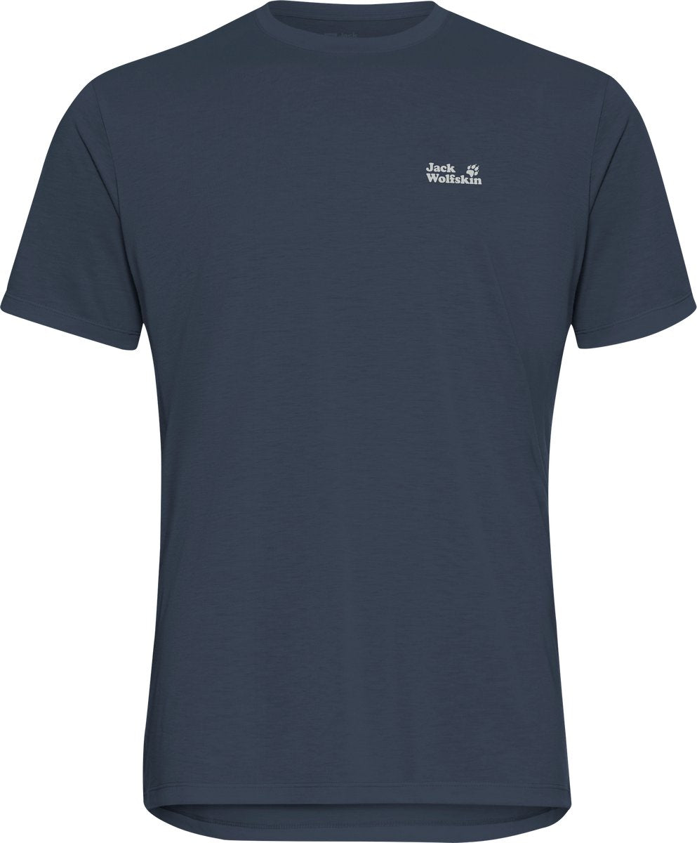 Jack wolfskin vonnan graphic t m heren outdoorshirt-midnight sky