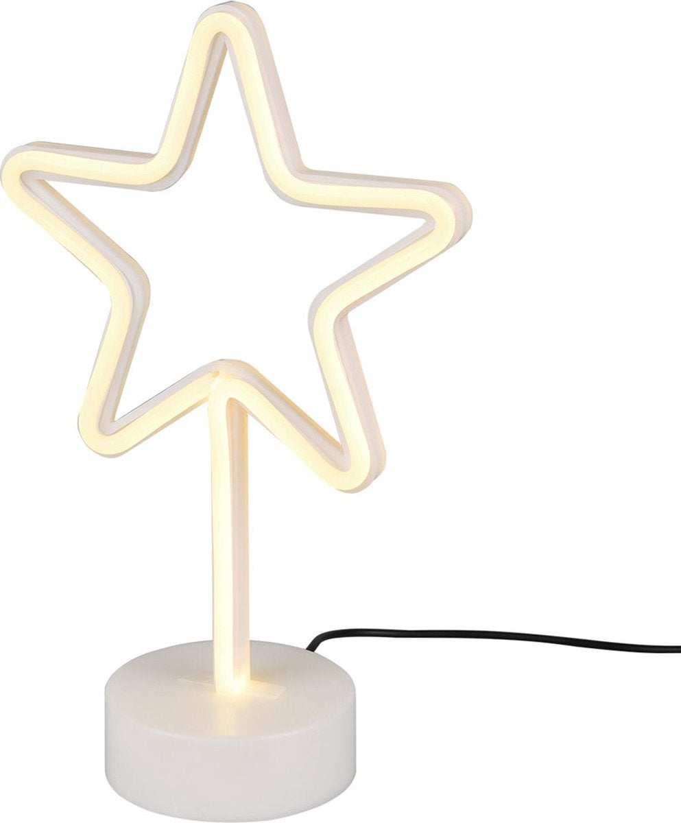 Rl live your light reality star - tafellamp - wit - incl. 1x smd 1,5 w - usb-aansluiting - niet dimbaar - geschikt voor accuvoeding