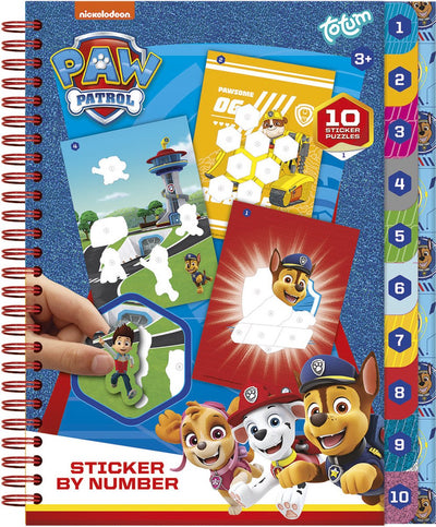 Totum paw patrol stickeren op nummer boek