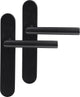 Maniglia per porta Differnz su scudo - nera - acciaio inox - - amsterdam arrotondata 225x41x10mm cieca nera