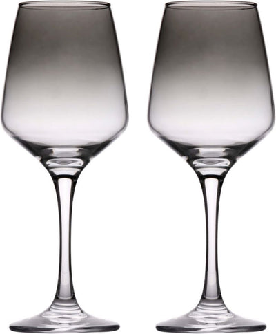 Juego de copas de vino Alpina 4 piezas - copa de vino ahumado - 360 ml por copa - apta para vino tinto y blanco