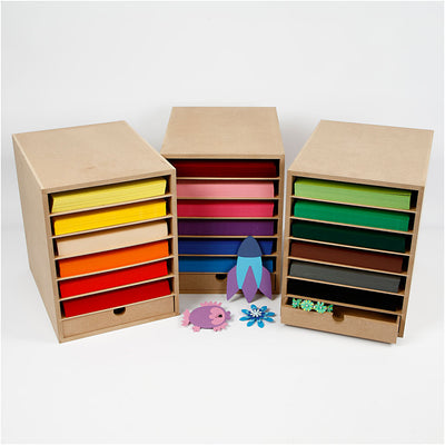 Armadio portaoggetti in cartone Creativ company, h: 100 cm, a4, foglio 210x297 mm, 180 g, vari colori, 1 set