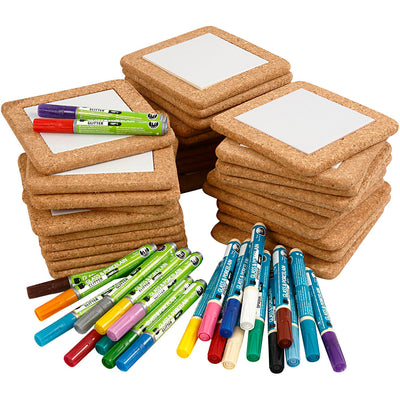 Juego grupal de posavasos para pintar, medidas 15,5x15,5 cm, varios colores, 1 juego