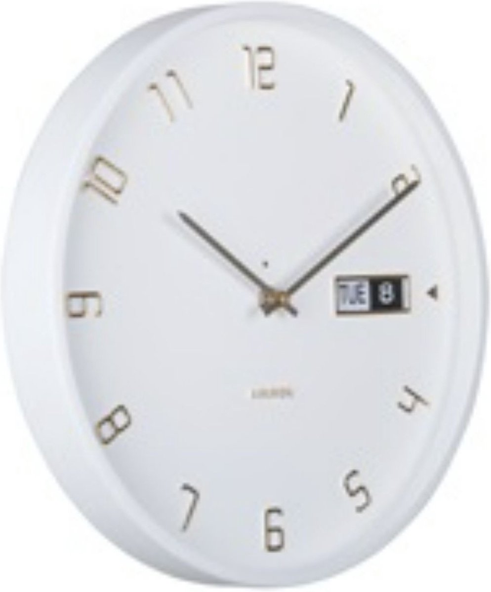 Reloj de pared Karlsson data flip - blanco - ø30cm - reloj de pared moderno