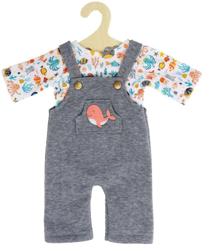 Pantaloni da giardino delle bambole con balena a maglietta, 28-35 cm
