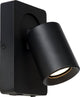 Lucide nigel - lampada da comodino applique - led dim to warm - cct - gu10 - 1x5w 2200k 3000k - con presa USB - nero