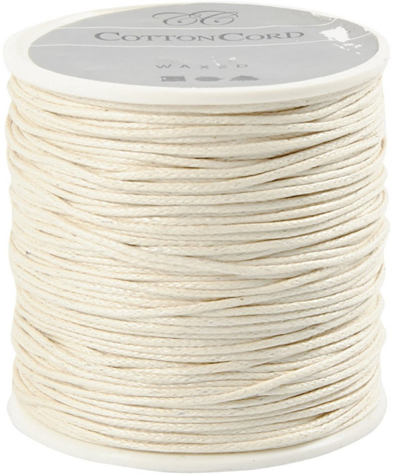 Creativ Company Cordoncino di cotone bianco sporco Spessore 1 mm, 40m