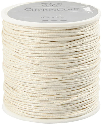 Creativ Company Cordoncino di cotone bianco sporco Spessore 1 mm, 40m