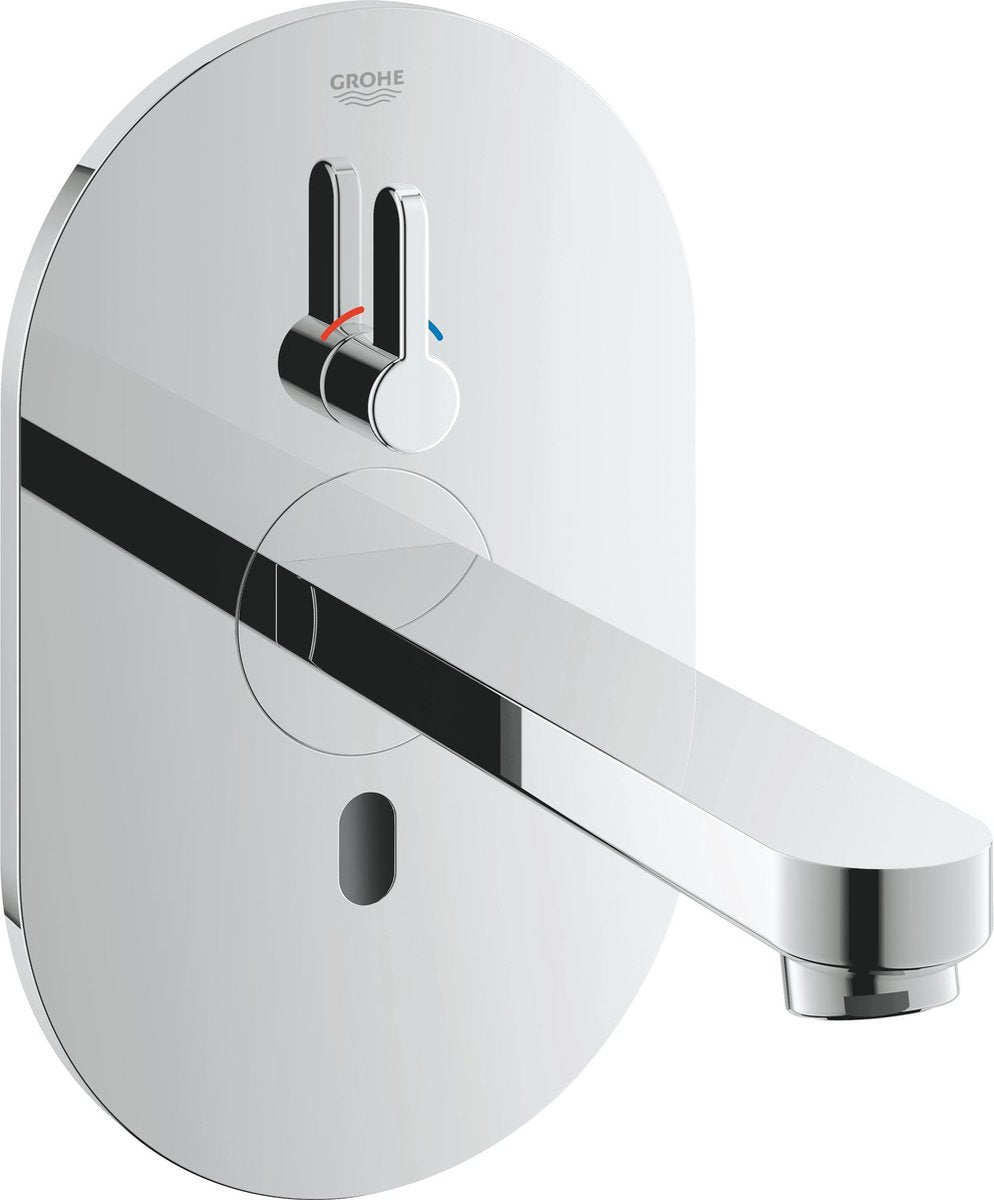 Grohe eurosmart cosmopolitan e finitura parte v rubinetto a parete con bocca 17cm con miscelatore con trasformatore 230v cromo