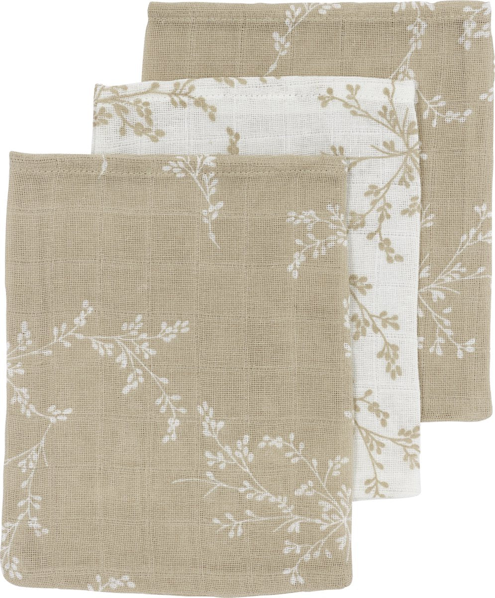 Salviette Meyco Baby Branch - Confezione da 3 - Idrofile - Sabbia - 20x17 cm
