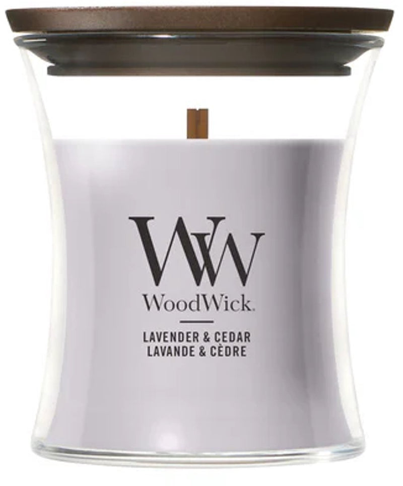 Woodwick hourglass - lavender cedar - mini candle - 30 branduren