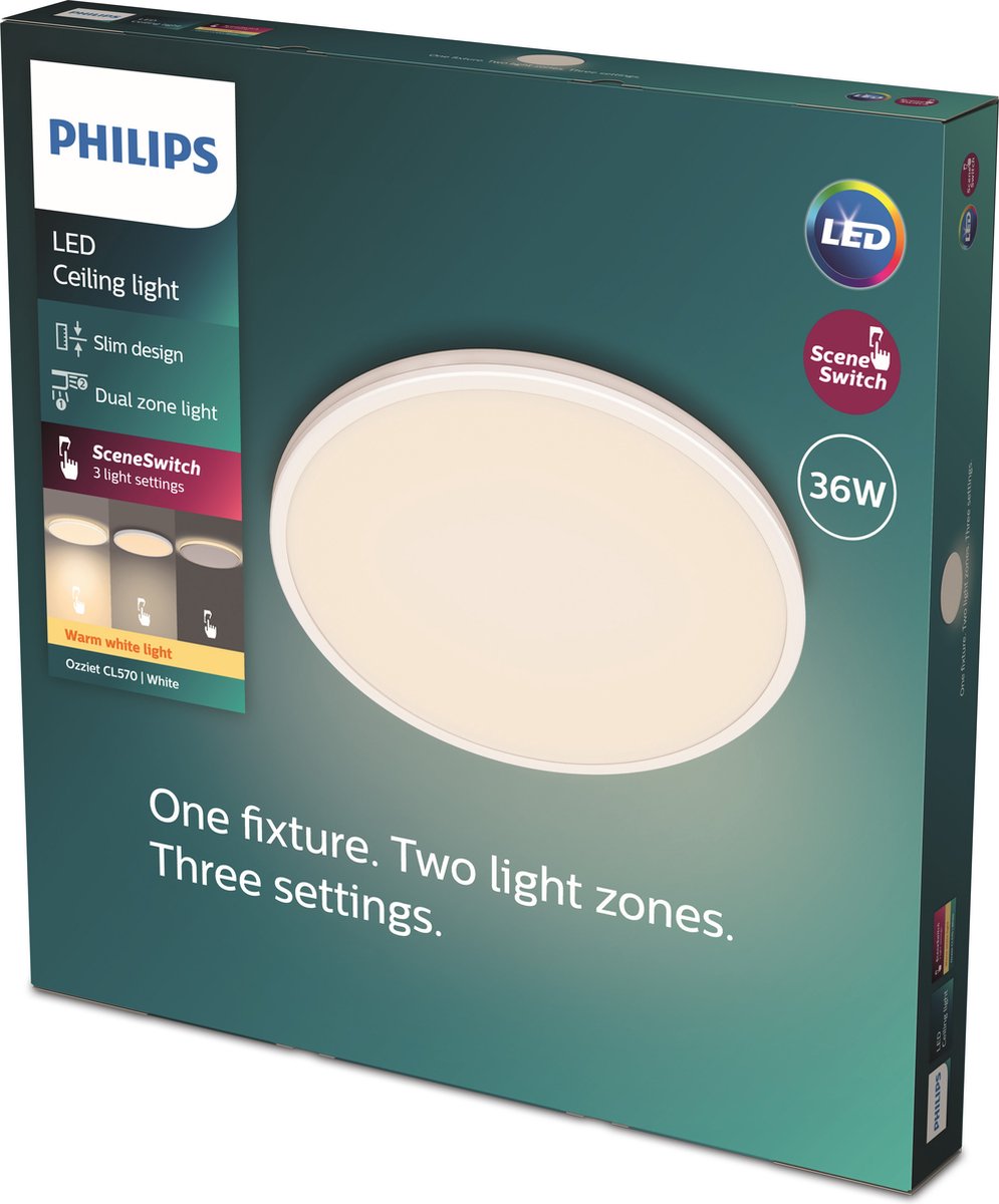 Lampada da soffitto Philips LED Philips Ozziet - rotonda - bianca - 36w 27k