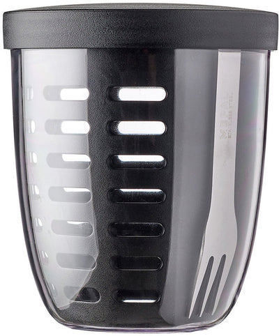 Mepal - bote de frutas y verduras elipse - 600 ml - incl. tenedor - negro nórdico