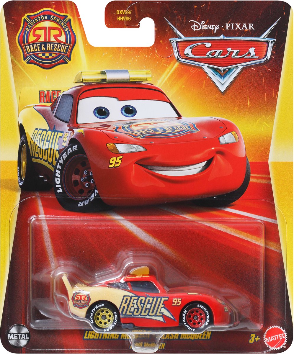 Disney pixar cars jdg59, automobile, 3 anni, metallo, rosso, giallo