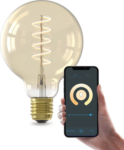 Calex smart filament led lamp - e27 - warm white light - gold - smart lighting - g95 - 7w