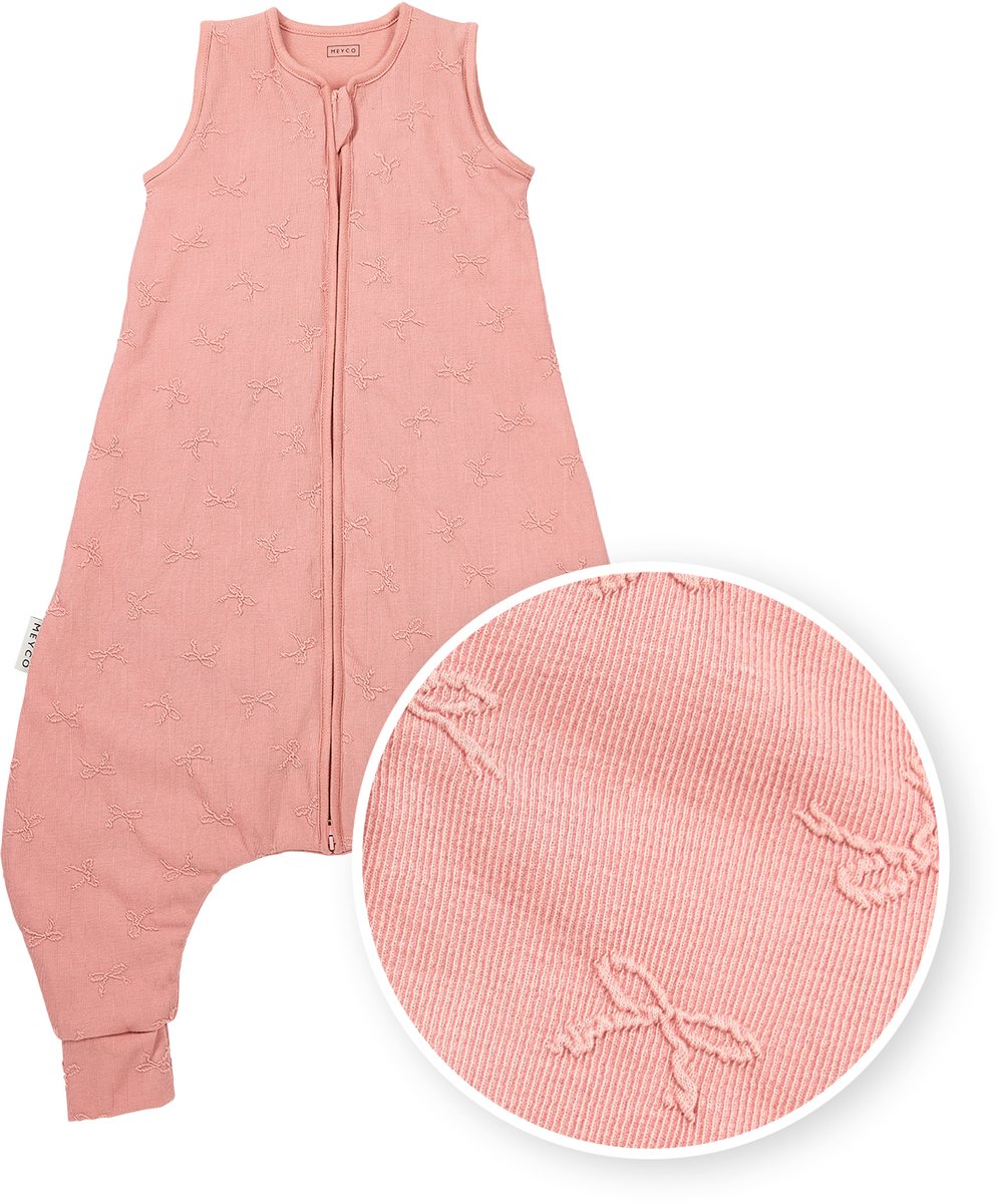 Meyco baby studio collection bow slaapoverall jumper - rose - 92cm - 2.0 tog