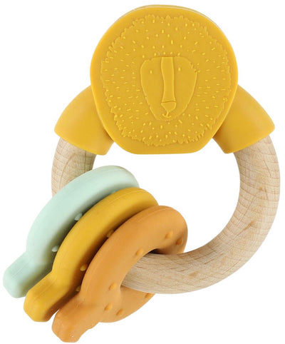 Trixie Anillo de actividad de madera con silicona - Mr. Lion - juguete para la dentición - bonito como regalo de nacimiento