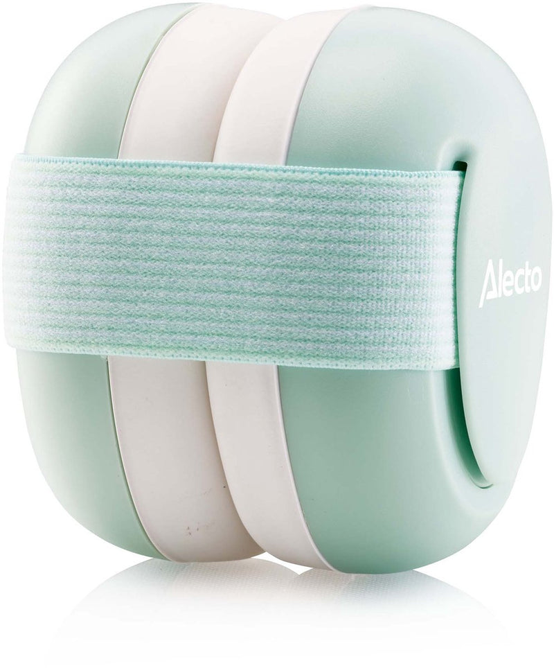 Protector auditivo Alecto para bebés y niños pequeños - máxima protección contra ruidos fuertes - diadema ajustable - bv74 - blanco verde menta