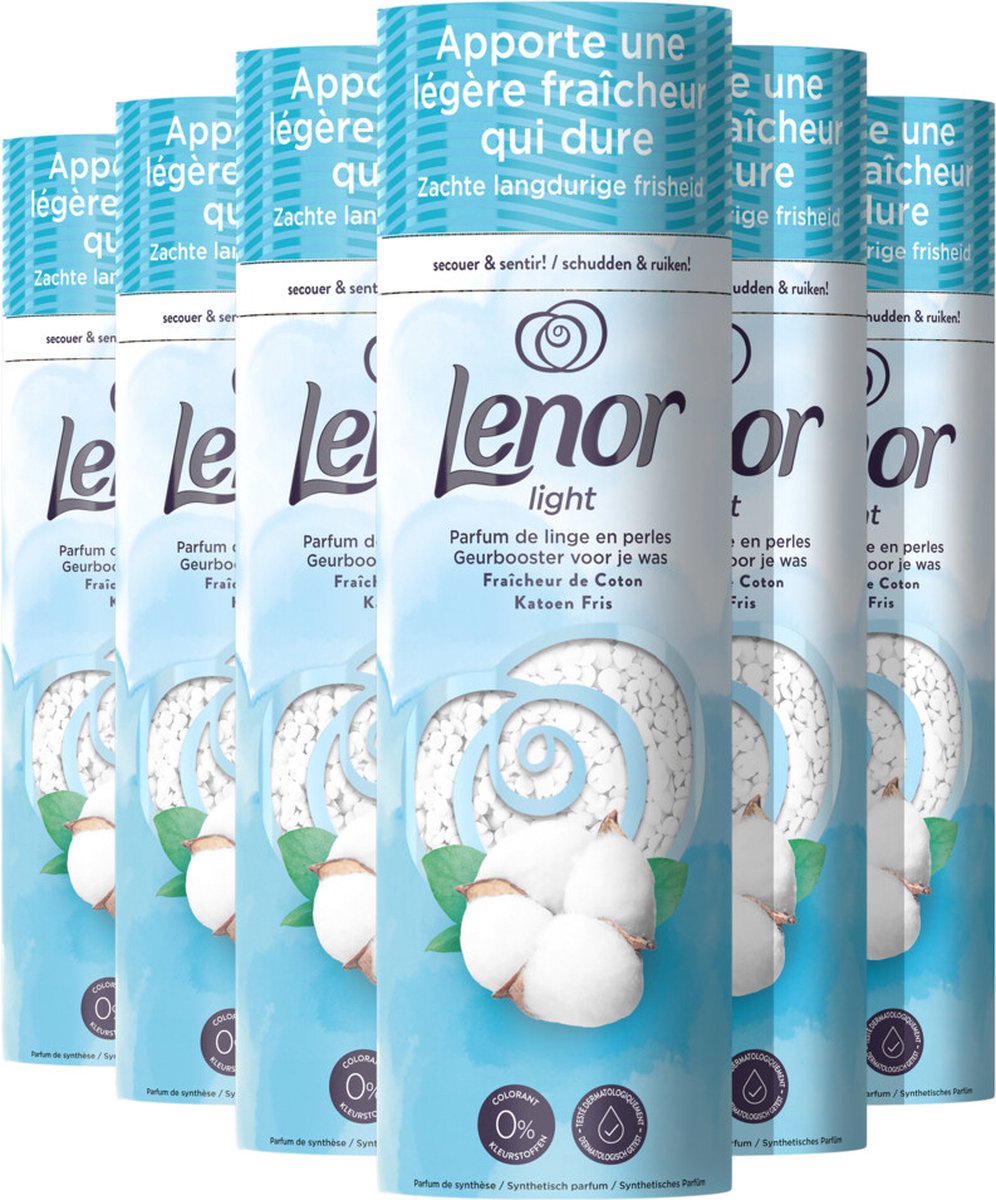 Lenor profumo leggero per il bucato – cotone fresco – profumo per bucato – 6 x 235 grammi