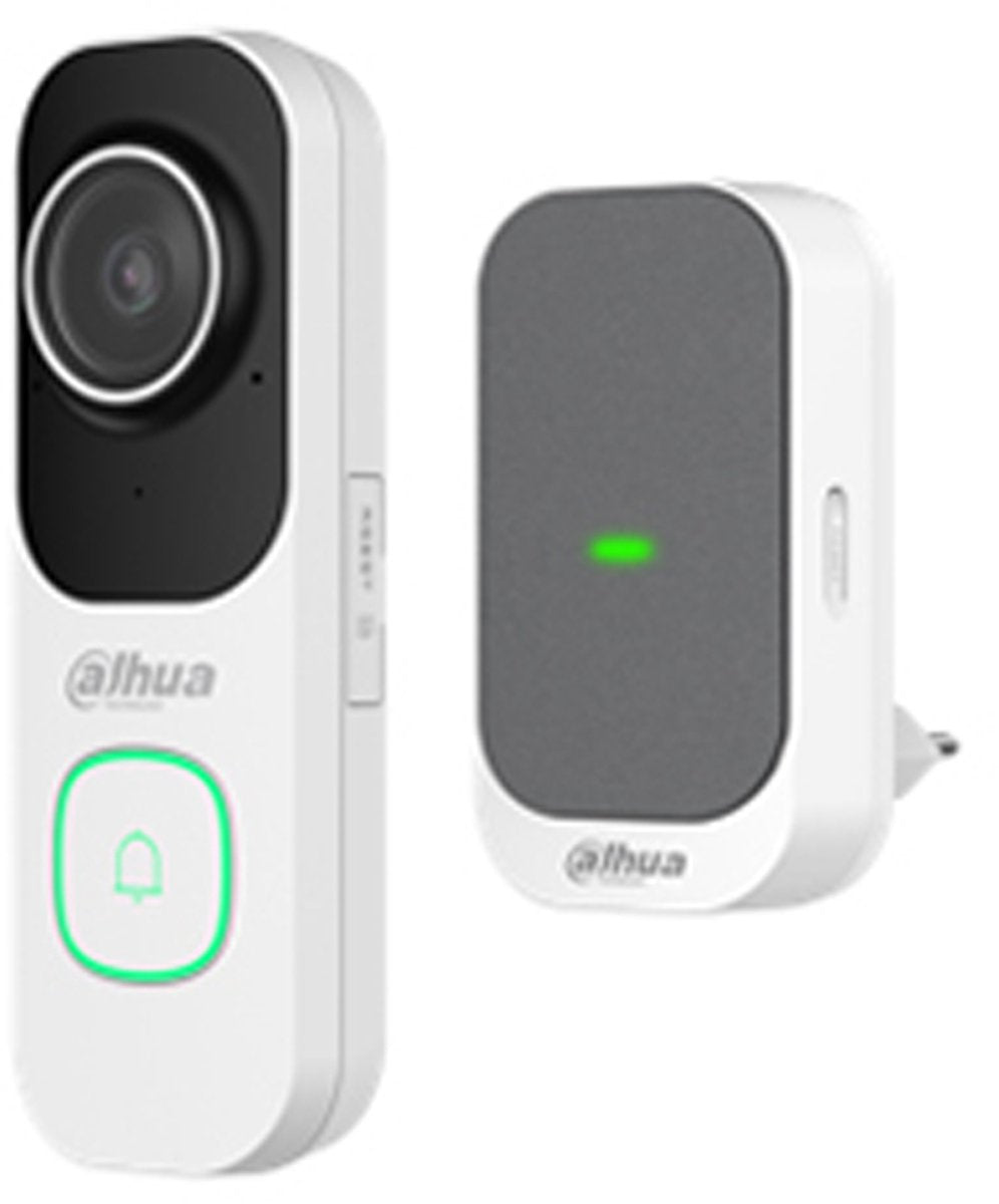 Dahua technology dahua, kit videocitofono WiFi bianco senza abbonamento, comprensivo di campanello e campanello (db41aw e ds1ag)