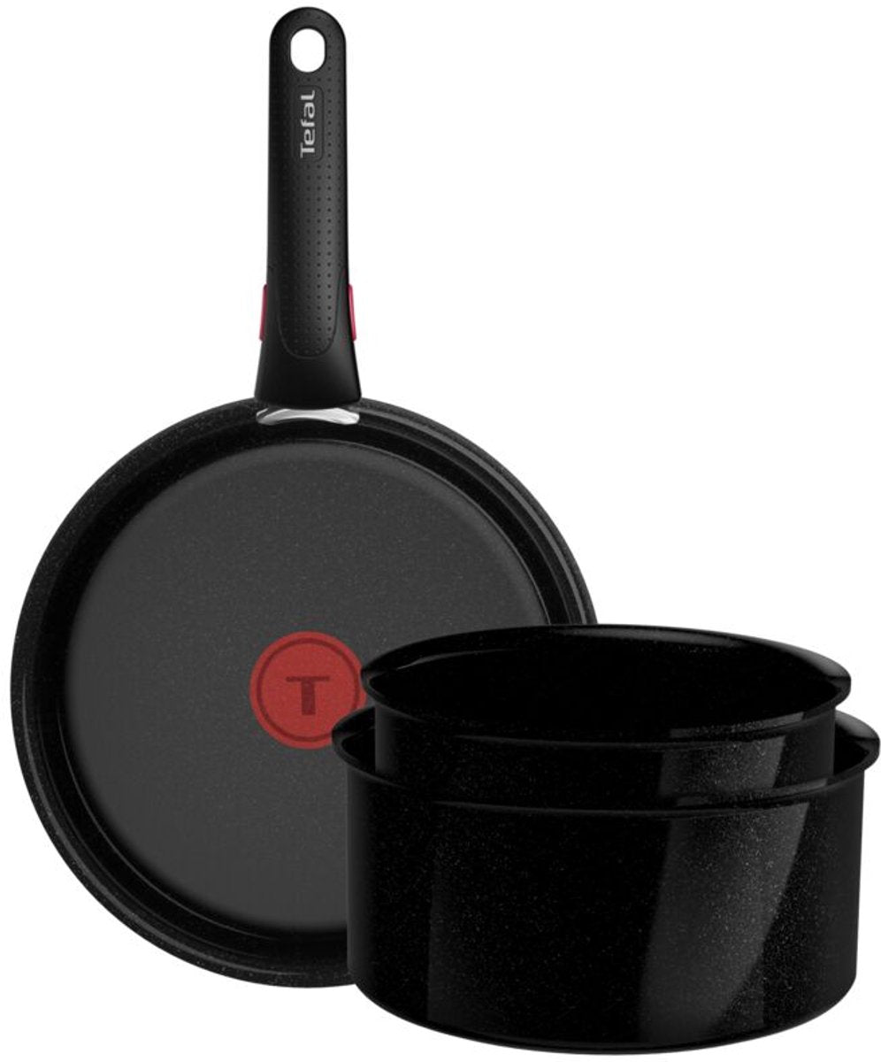 Tefal ingenio excelence ceram - set di pentole - 4 pezzi - nucleo in fusione - incluso manico - ceramica - senza pfas