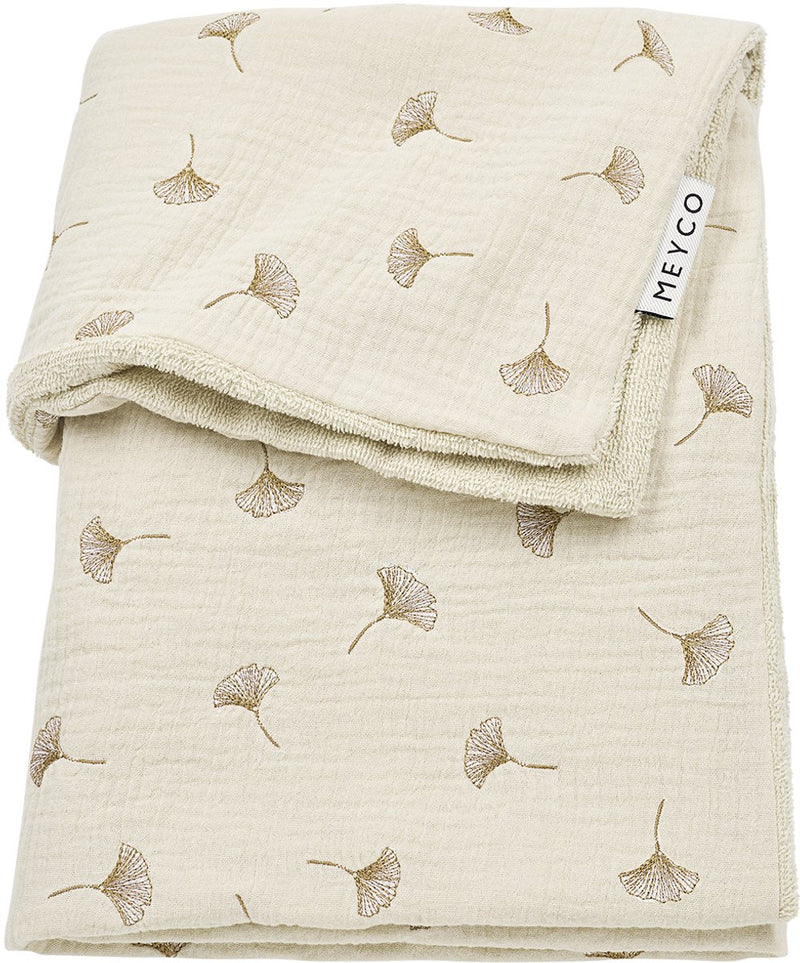 Coperta per culla Meyco baby ginkgo - idrofila prelavata - sabbia morbida - 75x100 cm - 1,5 tog