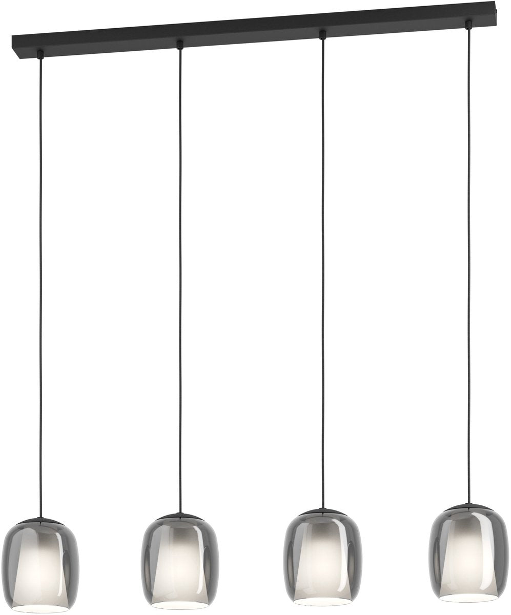 Lampada a sospensione Eglo ciampino - e27 - 97,5 cm - nero|grigio - vetro