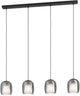 Lampada a sospensione Eglo ciampino - e27 - 97,5 cm - nero|grigio - vetro