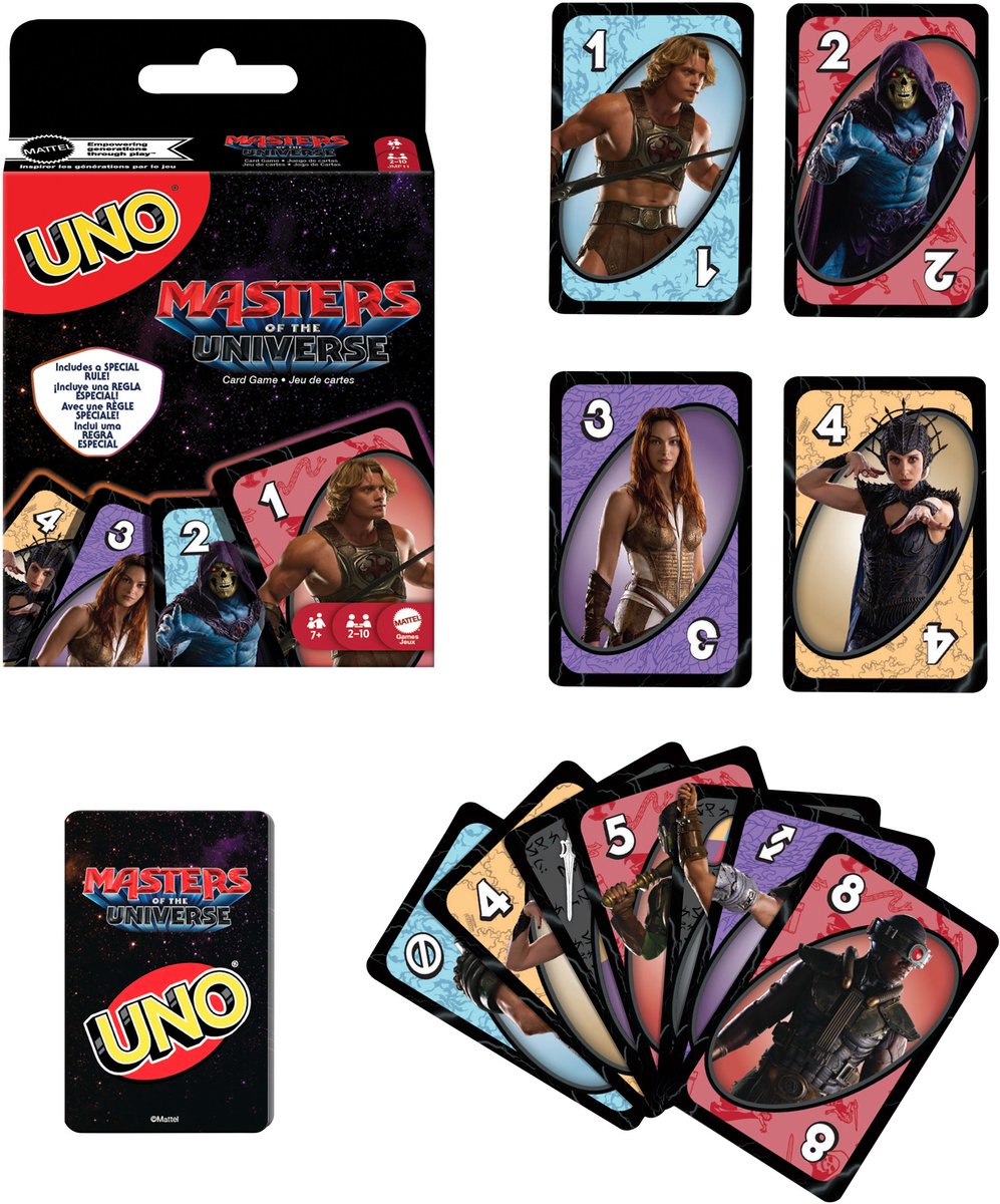 Giochi Mattel Uno Masters of the Universe film 2026 - gioco di carte