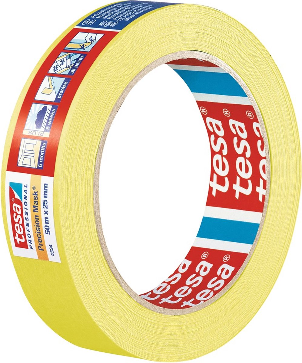 Tesa professional 1002774 - Maschera di precisione 4334 50 m x 38 mm | 4 pezzi