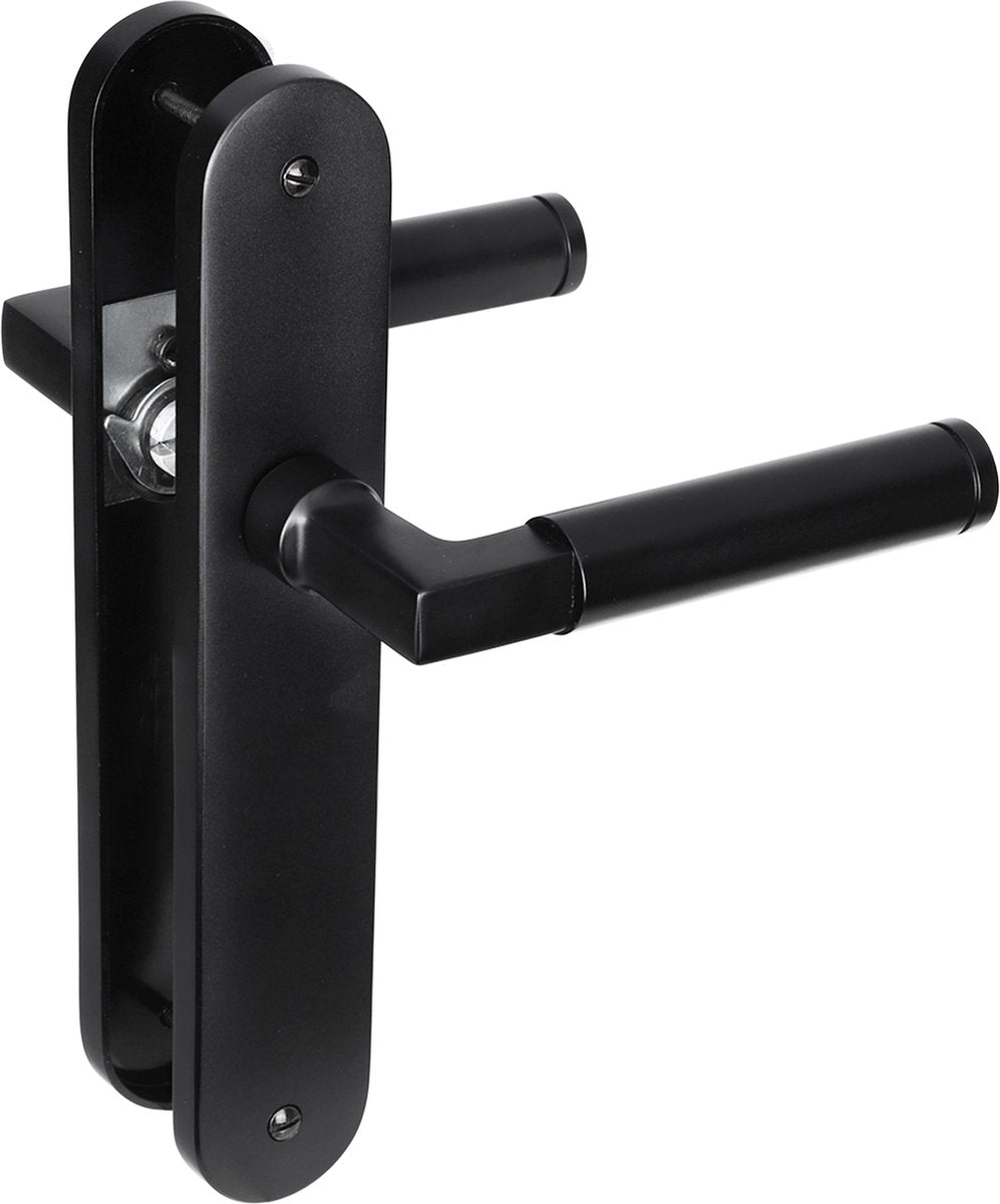 Taburete Impresso Aston con escudo ovalado ciego tornillo aluminio negro
