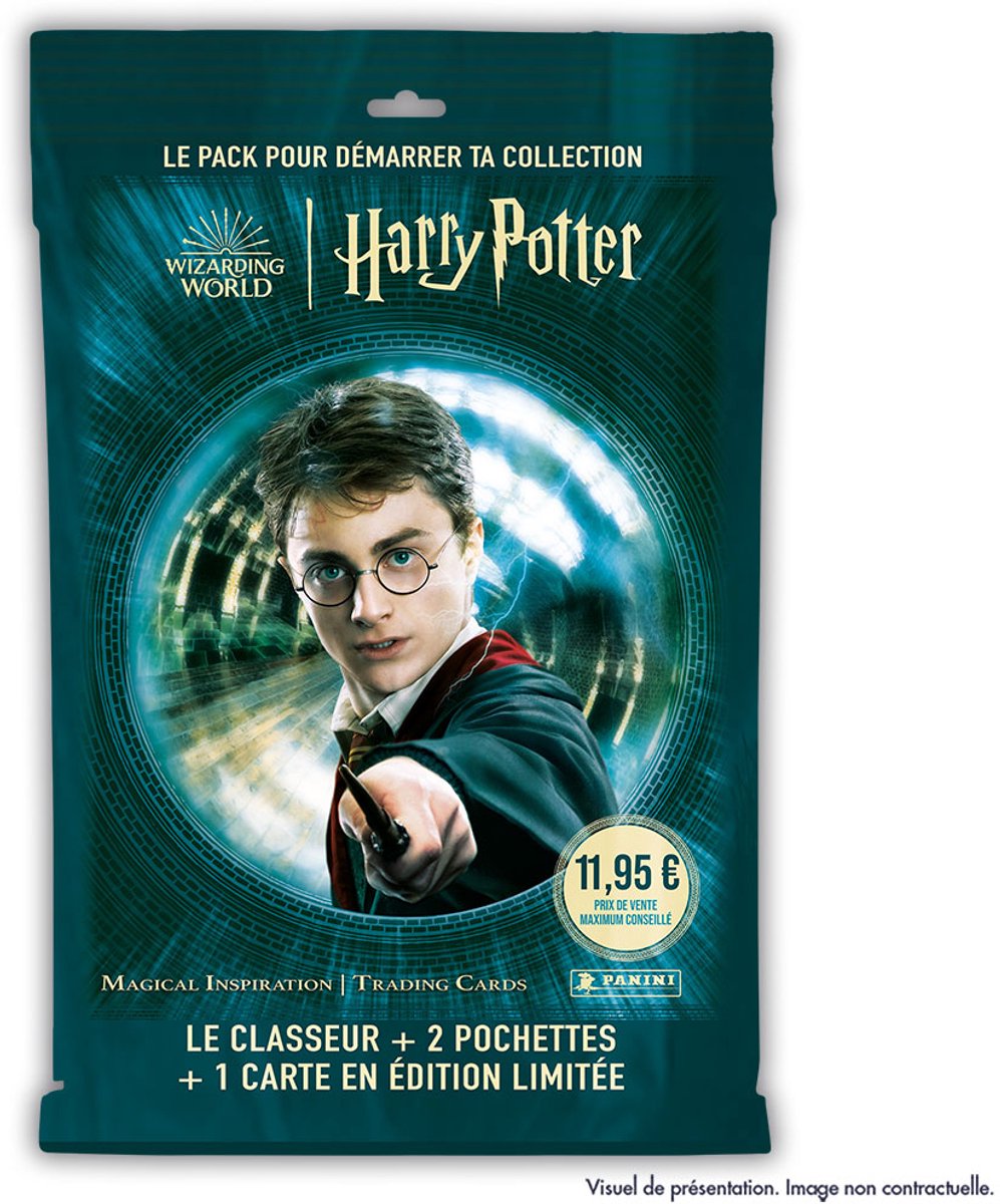 Panini harry potter - mega paquete inicial de cartas coleccionables - 1 álbum + 3 paquetes de cartas + 1 carta de edición limitada