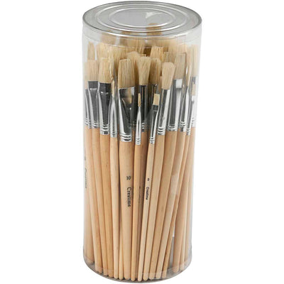 Pinceles Creativ Company Nature Line, medidas 1+2+3+4+5+6+7+8+9+10, largo: 19,5-23 cm, ancho: 4-17 mm, plano, redondo, 80 piezas 1 caja