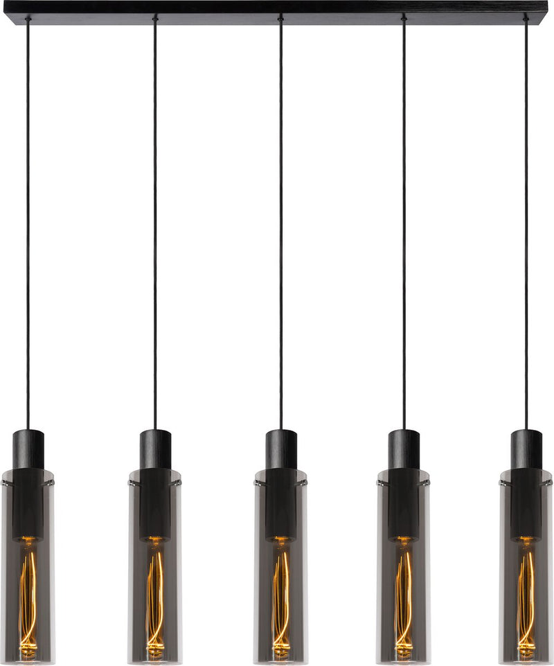 Lucide orlando - lampada a sospensione - 5xe27 - fumé