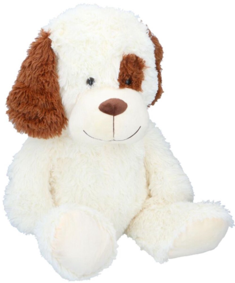 Sunkid pluche hond - 60 cm - zachte knuffel hond groot voor kinderen - bruin
