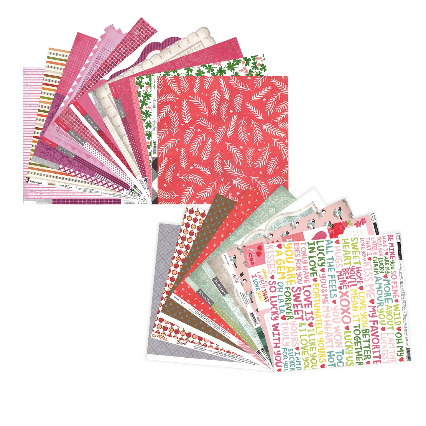 Artigianato americano • assortimento di carta per scrapbook 30,5x30,5 cm 20 pz