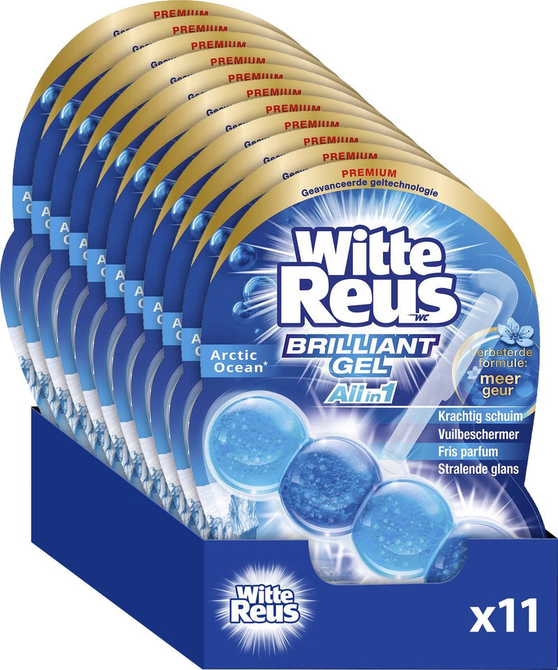 Blocco WC bianco gigante brillante gel allin1 oceano artico 50 g - blocchi WC - confezione risparmio - 11 pezzi