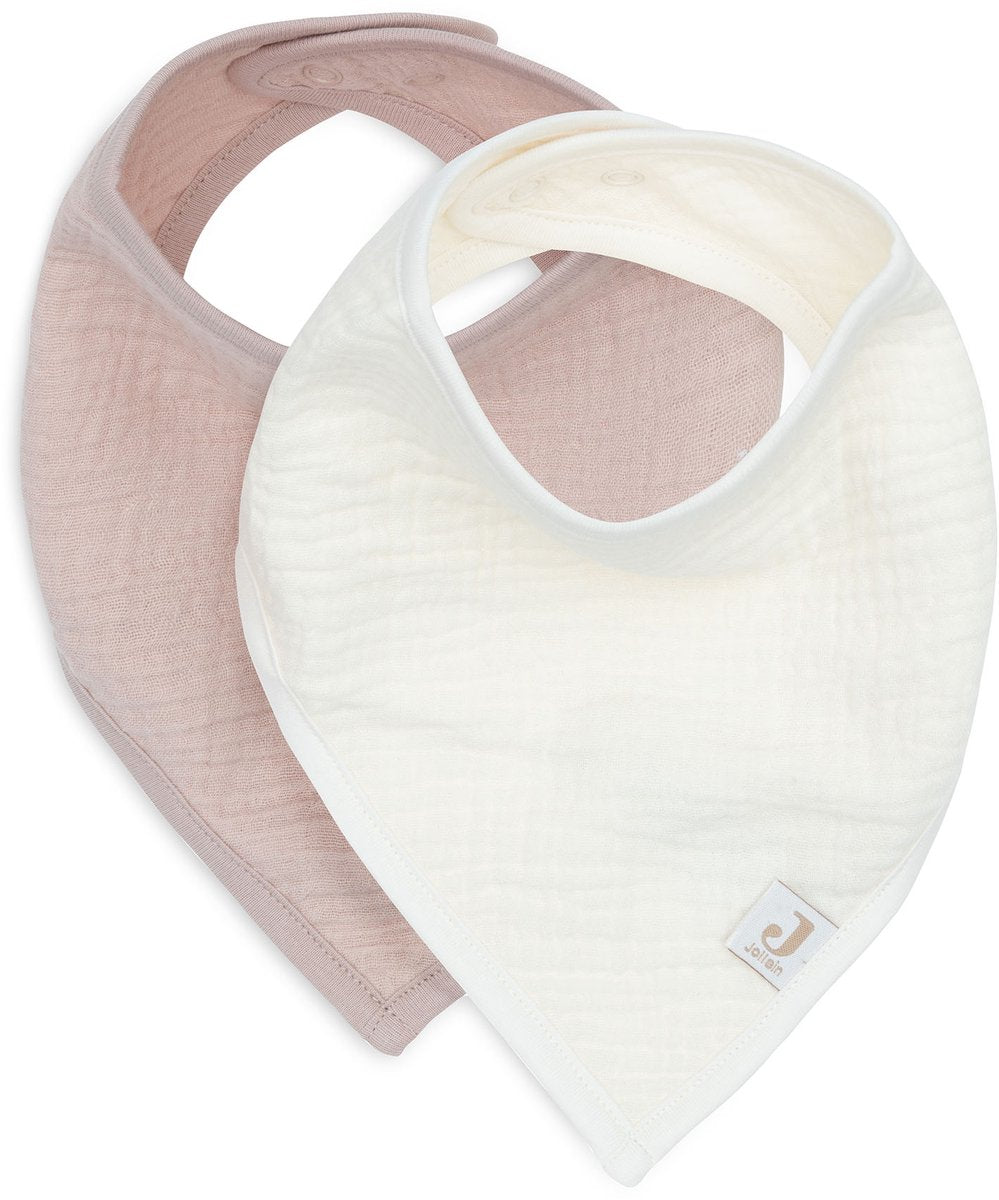 Jollein bavaglino bandana - idrofilo - bavaglini - 2 pezzi - farina d'avena alla rosa canina