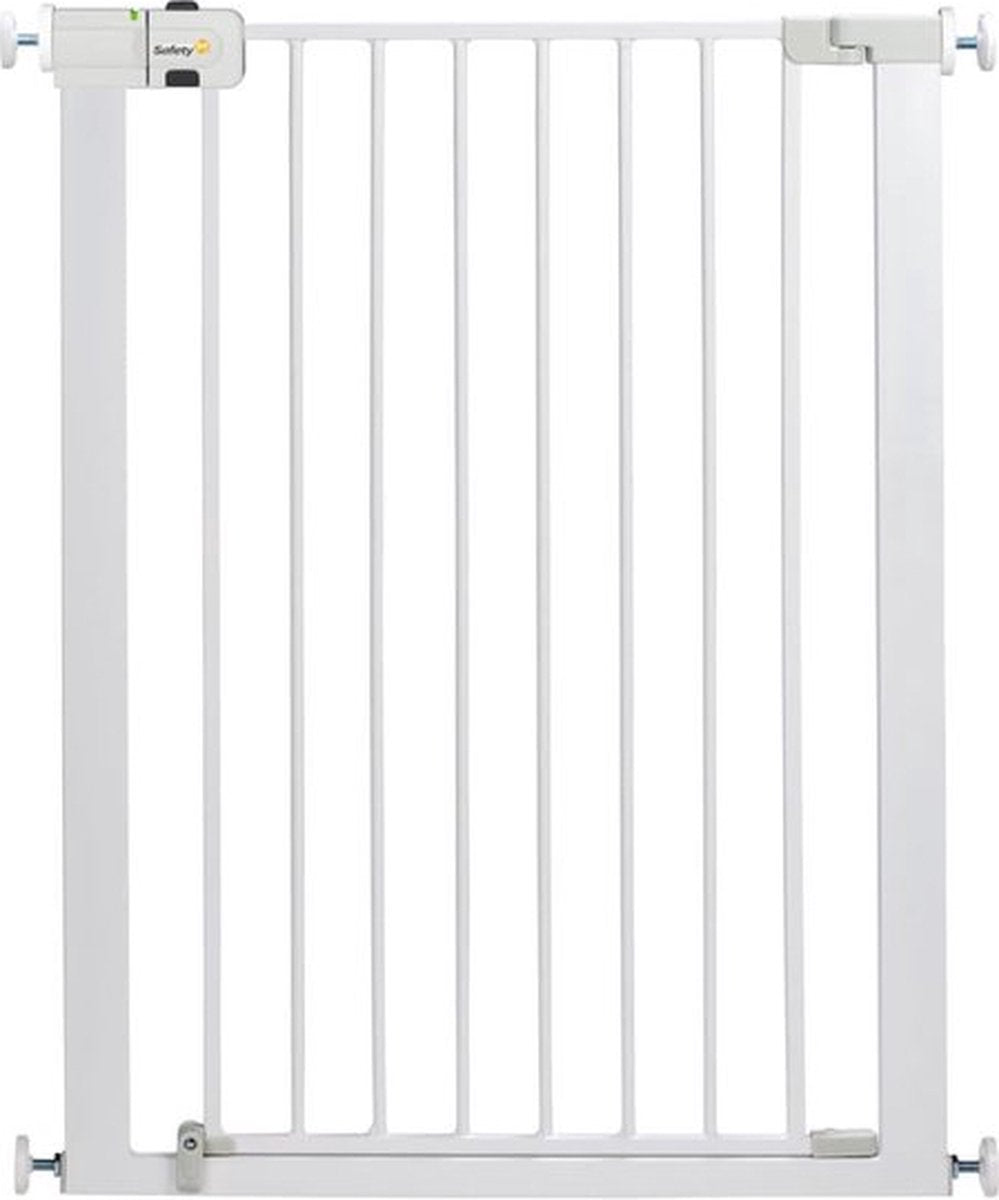 Puerta de escalera Safety 1st de fácil cierre - extra alta - 73 a 80 - ampliable - montaje con abrazadera - metal blanco