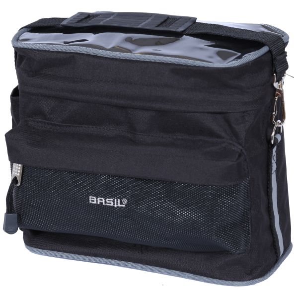 Basil Mali handlebar bag - water -repellent, removable, black