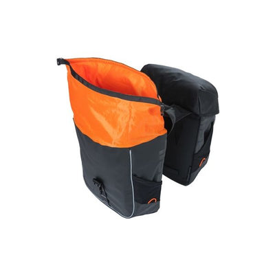 Miglia di basilico Tarpaulin - Doppia borsa per biciclette, impermeabile, 34L, arancione nero