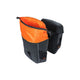 Miles de albahaca lona: bolsa de bicicleta doble, impermeable, 34L, naranja negra