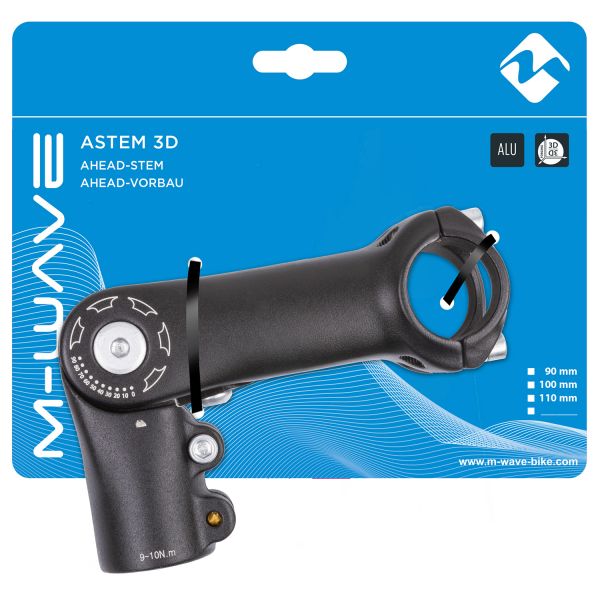 Potencia de manillar M-Wave ajustable ST-C2.1 110mm delante 1 1 8 ø31.8mm negro