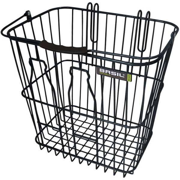 Basil Bottle Basket - Bicycle basket - On the back - Zwart