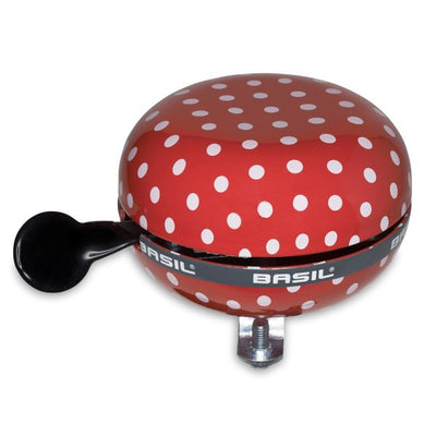 Polkadot di basilico - campana di bicicletta - 80 mm - bianco rosso