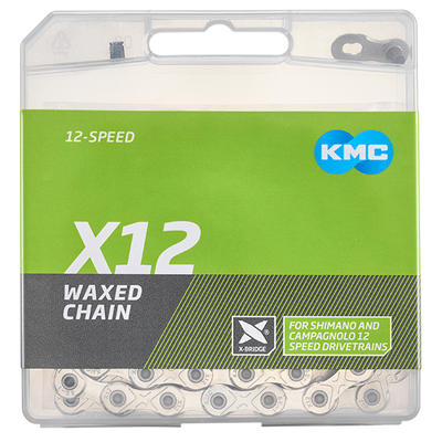 Cadenas kmc x12 plata 1 2 x 11 128 126gl enceradas