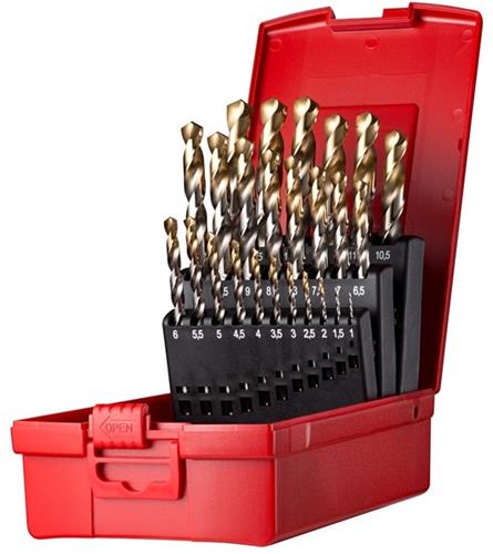 Juego de brocas para buhardilla 1-13mm a002 25 piezas